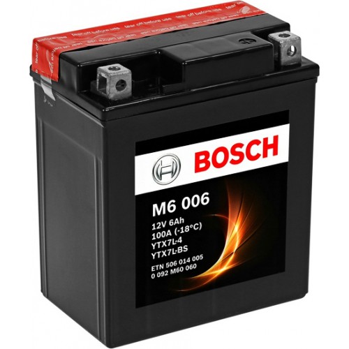 YTX7L-BS Μπαταρία Μοτοσυκλέτας BOSCH M6006 AGM 6Ah 100A