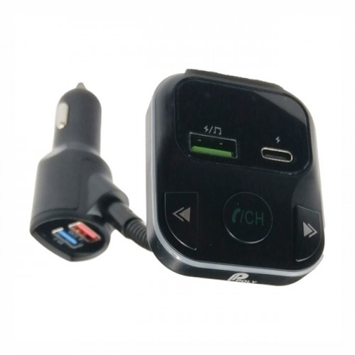 Fm Transmitter ΡL-658 Με Bluetooth, 2 Usb Και Οθόνη Lcd Μαύρο 1 Τεμάχιο