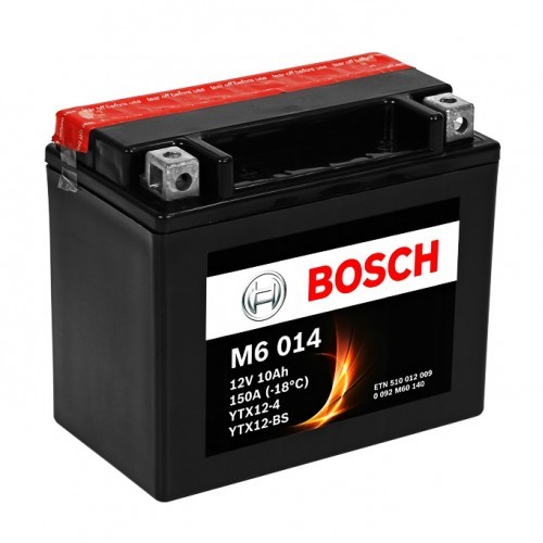 YTX12-BS Μπαταρία Μοτοσυκλέτας BOSCH M6014 AGM 10Ah 150A