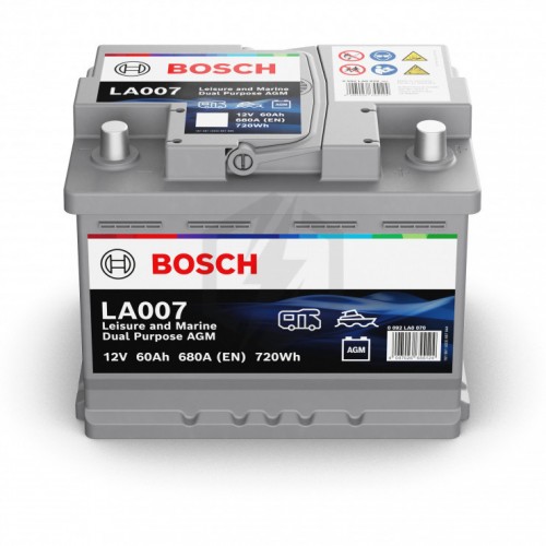 Μπαταρία BOSCH AGM Marine & Leizure Dual Purpose LA007 60Ah 680A EN 720 Wh